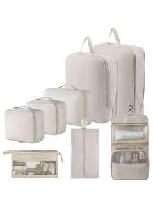 8-1 Travel Bag, Multi-Functional Storage Bag, Travel Storage Bag, Clothing Classification And Organization Bag, Summer Travel Luggage Packing Bag, Suitcase Clothing Storage Bag, Travel Clothing Organization Includes Makeup Bag, Luggage Storage Bag