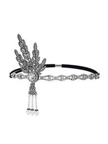 D EXCEED 1PC 1920's Flapper Headband For Women Gatsby Headpiece Faux Pearl Headdress Flapper Hair Accessories Suitable For Roaring Theme Party, Wedding, Halloween - Multicolor - View 18