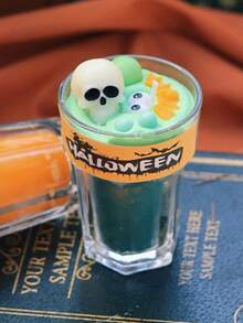 1 pieza Vela con decoración de fantasma, calavera y máscara para Halloween, vela perfumada con diseño de fantasma, decoración de ambiente para la festividad de Halloween, decoración del hogar