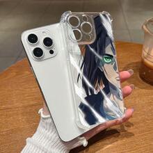 Étui de téléphone Eren Ado de style anime, convenant pour iPhone 16 16e 15 14 13 12 Mini 11 Pro Max X XR XSMAX 8 7 E Plus. Coque arrière transparente ultra-fine et antichoc aux quatre coins, style minimaliste créatif dans le style INS - Vert - Voir 5