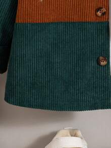 Jungen Lässige Outdoor Mode Kontrast Farbblock Patchwork Tasche Dekor Regular Fit Langarm Kapuzenjacke, Frühling & Herbst - Braun - Übersicht 8