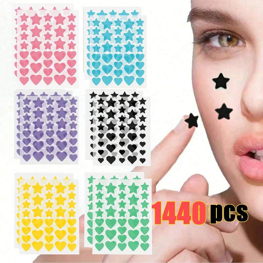 1440/720/360 miếng dán hình ngôi sao và trái tim hỗn hợp, nhãn dán trang trí Halloween & Giáng sinh, nhãn dán hình ngôi sao năm cánh và trái tim nhiều màu sắc, thích hợp cho tiệc tùng, trang trí ảnh ngày lễ, trang trí mặt, chỉ dùng để trang trí (không dùng cho mỹ phẩm), giá rẻ, trang trí phòng, bàn trang điểm, du lịch, phòng ngủ, phụ kiện trang điểm, quà Giáng sinh, mỹ phẩm, dụng cụ trang điểm, quà tặng không đắt tiền, quà tặng cho nữ, quà tặng khuyến mãi, du lịch, đồ rẻ tiền, đồ dùng cần thiết khi đi du lịch - Nhiều màu - Xem 1