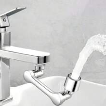 1pc 1440 ° Universal Rotary Faucet, Washbasin Mechanical Arm Faucet Extender, Anti Splash Faucet, Made Of High-Quality ABS Material, Suitable For Use In Bathrooms, Kitchens, And Toilets - Silver - View 9