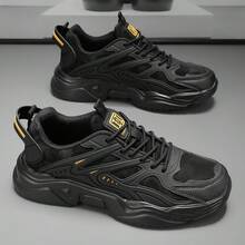 Zapatos deportivos para hombre 2025 Nuevos de otoño/invierno con parte superior de cuero, impermeables, suela blanda, ligeros, para estudiantes y jóvenes, zapatos de viaje y running con cordones, antideslizantes, versátiles, tallas grandes, amortiguación de impactos, para senderismo y casual, suela gruesa, de moda, duraderos y para todas las estaciones