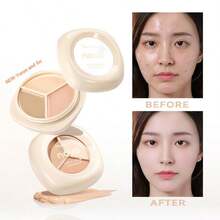 NOVO 3-In-1 Concealer Palette, Covers Dark Circles, Spots, Acne Marks, Waterproof & Sweat-Resistant, Non-Cakey - 01#浮纓 - 查看 7