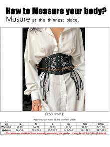 1pc Women's Dark Punk Style PU Leather Elastic Drawstring Waist Belt, Suitable For Halloween Party Or Daily Wear