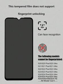 1 pieza Protector de pantalla de vidrio templado mate y privado, compatible con Samsung, dureza 9H, antirreflectante mate, 2.5D, antihuellas, vidrio mate y privado, resistente a arañazos, estilo mate y privado. Accesorio para smartphone, fácil instalación. Esenciales de protección de pantalla, aplicable a protectores de pantalla diarios, de oficina y de hogar. Accesorios para teléfonos a prueba de agua, a prueba de golpes y a prueba de caídas. - Negro - Ver 6