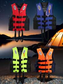1pc Professional Life Jackets For Adults, Large Buoyancy Fishing Vests, Vests, Vests, Motorboats, Surfing Boats, And Convenient Swimming - Multicolor - View 1