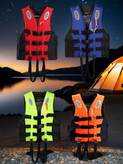 1pc Professional Life Jackets For Adults, Large Buoyancy Fishing Vests, Vests, Vests, Motorboats, Surfing Boats, And Convenient Swimming