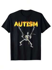 Skeleton Funny Oddly T-Shirt Men's Round Neck Casual T-Shirt