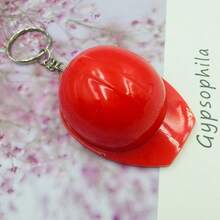 Construction Safety Hard Hat Keychain - Mini Plastic Model Keyring Gift Accessory - Multicolor - View 6