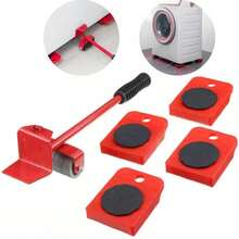 5 Piece Furniture Moving Transport Roller Set, Removal, Lifting, Wheel Bar Tools, Moving - one-size - View 4