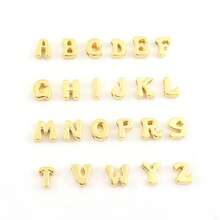 1件极简主义泡泡字母吊坠项链，不锈钢链，女士 - 金黃色氣泡 - 查看 4