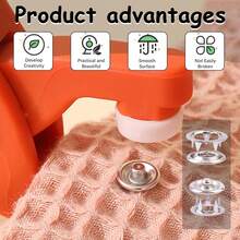 Handmade 52PCS-202PCS Metal Snap Fasteners With Pliers, Five Jaw Pliers, Storage Box For Sewing And Making (Hollow) - Red - View 5