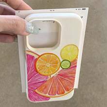 1pc TPU Material Colorful Lemon & Grapefruit Fruit Pattern Phone Case Compatible With Apple/ Phones - White - View 4