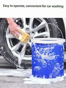 Foldable Bucket Art Palette Without Partition, Plastic Brush Washing Bucket For Children's Painting, Watercolor, Gouache, Brush Cleaning