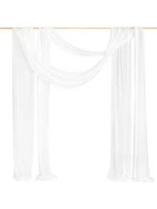 1 buc. 300x75cm perlă transparentă fundal, decor arc de nuntă, decorare pentru ceremonie de nuntă în aer liber, draperie din șifon pentru petrecere de ziua de naștere agățată de perete