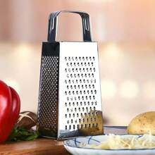 Multifunctional Thickened 4-Sided Box Grater - 1pc Stainless Steel Cheese Vegetable Grater, Potato Shredder With Non-Slip Handle For Kitchen