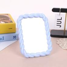1pc Foldable High Definition Makeup Mirror, Desktop Cosmetic Mirror With Dopamine Design, 90 Degree Adjustable Stand And Wall Mounted, Perfect Gift For Bedroom, Travel, Student, Mom And Friends Birthday Gifts Graduation Home Decor Back To School Room Decor School Supplies