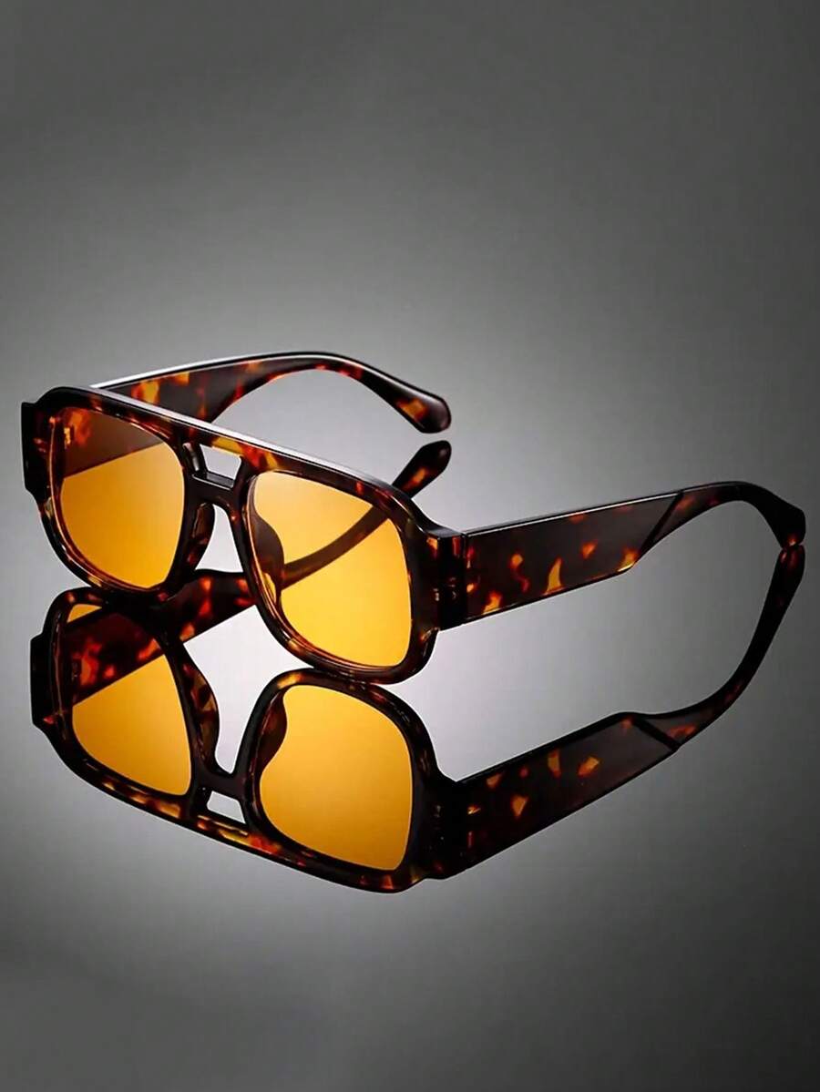 1 par de gafas con montura cuadrada de estilo para hombres, adecuadas para todas las estaciones, atuendos de moda, decoración de fiestas, actuaciones en el escenario, fotografía callejera, ciclismo, conducción, viajes al aire libre, vacaciones en la playa