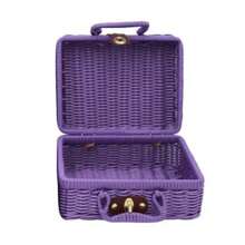 Portable PP Basket Baskets, Picnic Storage Basket, Retro Basket Suitcase, Handwoven Gift Box, Cosmetic Organizer Boxes For Small Items - 白色 - 查看 9