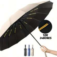 1 szt. Kolor losowy, Różnica w kolorze partii, 12 żeberek podwójnego parasola, co odpowiada 24 żebrom automatycznego parasola biznesowego, Duży parasol golfowy, Wzmocniona wiatroszczelność i deszczoodporność, Powiększony daszek parasola, Wodoodporność i ochrona przed promieniowaniem UV, Wysokiej jakości składany parasol, Duży parasol ogrodowy, Parasol biznesowy dla dojrzałych mężczyzn, Parasol na słońce i deszcz