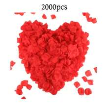 2000 piezas de pétalos de rosa artificiales decorativos, pétalos de rosa falsos de seda color rojo burdeos, adecuados para bodas, aniversarios, propuestas, Día de San Valentín, decoración de regalos, decoración navideña del hogar, decoración de habitaciones