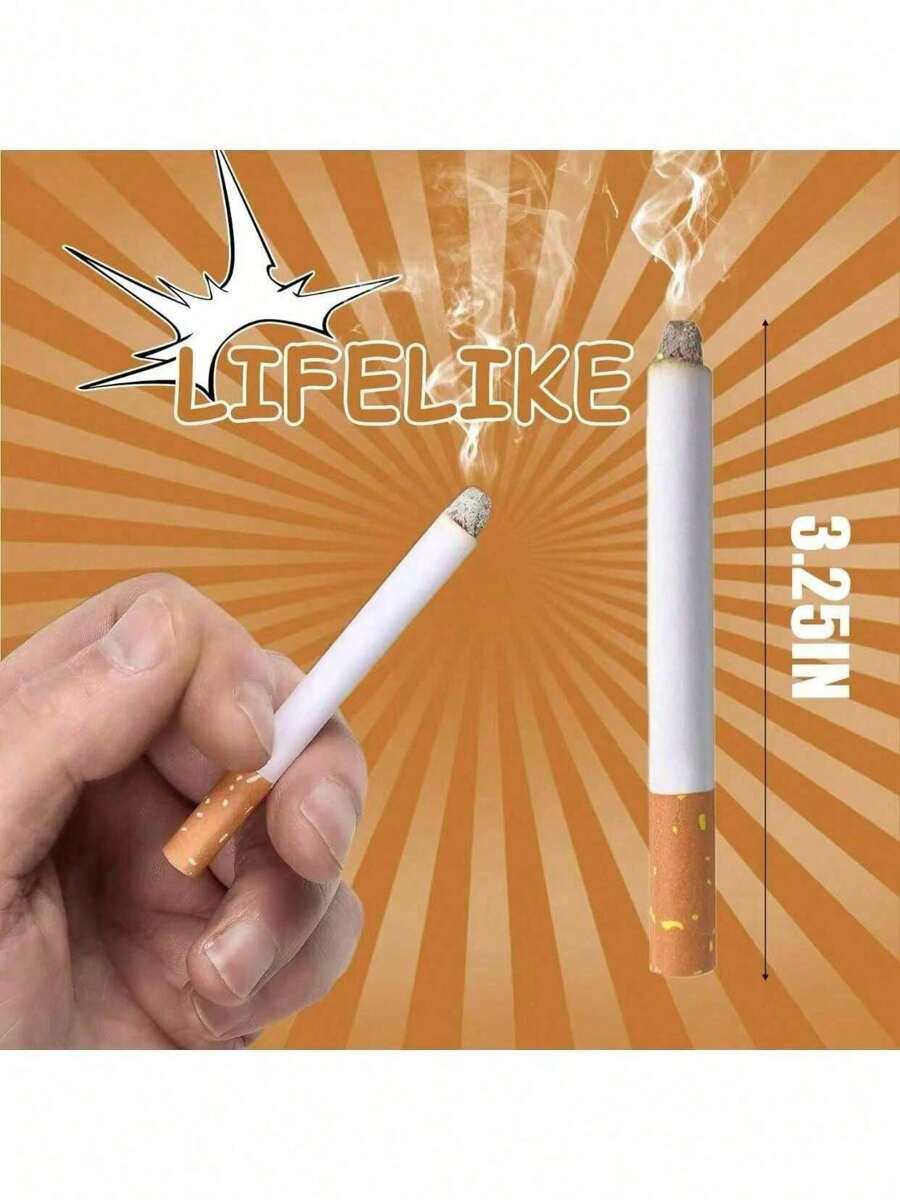 2025 全新 1 件逼真假香烟玩具道具、搞笑恶作剧玩具、派对道具魔术玩具、表演道具、生日礼物 - 毕业礼物 - 愚人节礼物 - 节日礼物 - 完美礼物 - 礼物（纸质假香烟，轻微瑕疵，谨慎竞价） - 彩色 - 查看 1