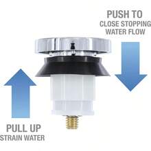 EstiloDanco, Cromado, 80811 Tope De Tina Con Punta TáCtil, 2 X 2 X 2.25 PulgadasVersióN Mejorada - Tapón para tina - Ver 8