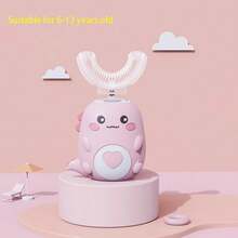 Children U-Shaped Electric Toothbrush 360 Degrees Smart Cartoon Kids Silicone Toothbrush Automatic Rechargeable  Toothbrush - 2-6 tuổi màu xanh - Xem 10