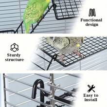 Set de 3 piezas Plataforma de descanso para hámster de dos capas con escalera de acero inoxidable, plataforma colgante de juego y de pie para hámster, estructura de escalada y alimentación multifuncional para roedores, área de juego, entrenamiento y ejercicio para roedores, plataforma para jaula de hámster pequeña, casa de juegos para mascotas pequeñas, múltiples modelos de material de acero inoxidable, adecuado para hámsters, ardillas voladoras, todos los roedores y aves de jaulas para mascotas pequeñas
