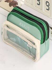 1pc Customizable Large Capacity Pencil Case - Pencil Box, Stationery Bag, Embroidered Name Available, Suitable For Office, School Supplies Storage, Fashion Zipper Bag, Transparent Design Storage Bag, Back To School Gift,Multi-Functional,Ornamental,Reusable,Modern,Colorful,Cute,Vintage,Cartoon,Kawaii,Custom,Personalized,Unique,Customized,Workers,Clients,Students,For Business/Work/Office,For School,Multi-Functional,Ornamental,Reusable,Modern,Colorful,Cute,Vintage,Cartoon,Kawaii,Custom,Personalized,Unique,Customized,Workers,Clients,Students,For Business/Work/Office,For School - Multicolor - View 9