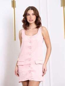 feminina vestido midi tecido marrnte