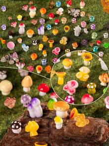 40/20 Stück Mini Pilze, kleine Harz Pilz Figuren in Großpackung für Miniatur Landschaft, Aquarium, Topfgarten, Heimdekoration, Partyfavors, Geschenke, Feste, Geburtstagsfeiern, versteckte Streiche im Büro und so weiter.