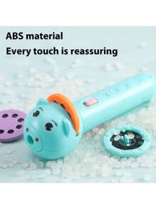 3岁以上儿童适用40/80图案塑料投影手电筒，可爱随机图案投影灯，适合家庭使用，3-10岁男孩女孩玩具及礼物（粉色、绿色、黄色），学习用品，儿童玩具，礼品，含电池，小心小零件