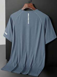 男士夏季时尚休闲运动套装薄款修身运动冰丝T恤