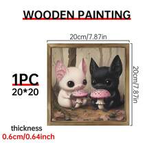 1PC Halloween Pilz Munchkins Cute Wooden Sign Baby Bats Matte Kunst Poster Druck, Canvas Wall Art,Posters For Room,Home Decor,Room Decor Aesthetic,Room Decoration Stuff.Optional Frame