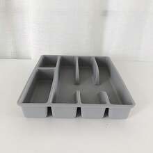 Caixa organizadora de cozinha que economiza espaço, bandeja de plástico para talheres com 3 compartimentos, design deslizante para fácil acesso e armazenamento compacto, solução de armazenamento de cozinha - acessório de cozinha moderno, decoração para casa, armazenamento para festas e Natal