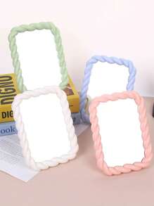 1pc Foldable High Definition Makeup Mirror, Desktop Cosmetic Mirror With Dopamine Design, 90 Degree Adjustable Stand And Wall Mounted, Perfect Gift For Bedroom, Travel, Student, Mom And Friends Birthday Gifts Graduation Home Decor Back To School Room Decor School Supplies
