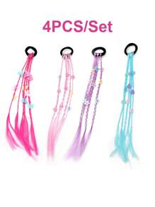 2 件/4 件/6 件儿童渐变色发圈，百搭休闲发带，适合日常使用 - 彩色 - 查看 10