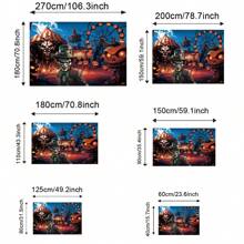 1pc-Halloween Horror Photo Backdrop - Terrifying Skeleton Zombie & Ghost Graveyard Scene, Heavy Duty Polyester Fabric For Photography Booth, Spooky Party Decor, Indoor Outdoor Haunted Wall Display