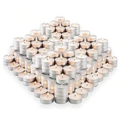 150/100/50/20/10pcs Pack Round Mini Smokeless Candles. Suitable For Birthday Parties And Creating A Romantic Smokeless Atmosphere. Tea Lights/Mini Candles Are The Perfect Choice For Wedding, Holiday And Party Decorations. Tea Light Holders Are The Ideal Choice For Creating Decorations, Parties And Celebrations. The Elegant Candles Can Burn For 1.5-2 Hours.