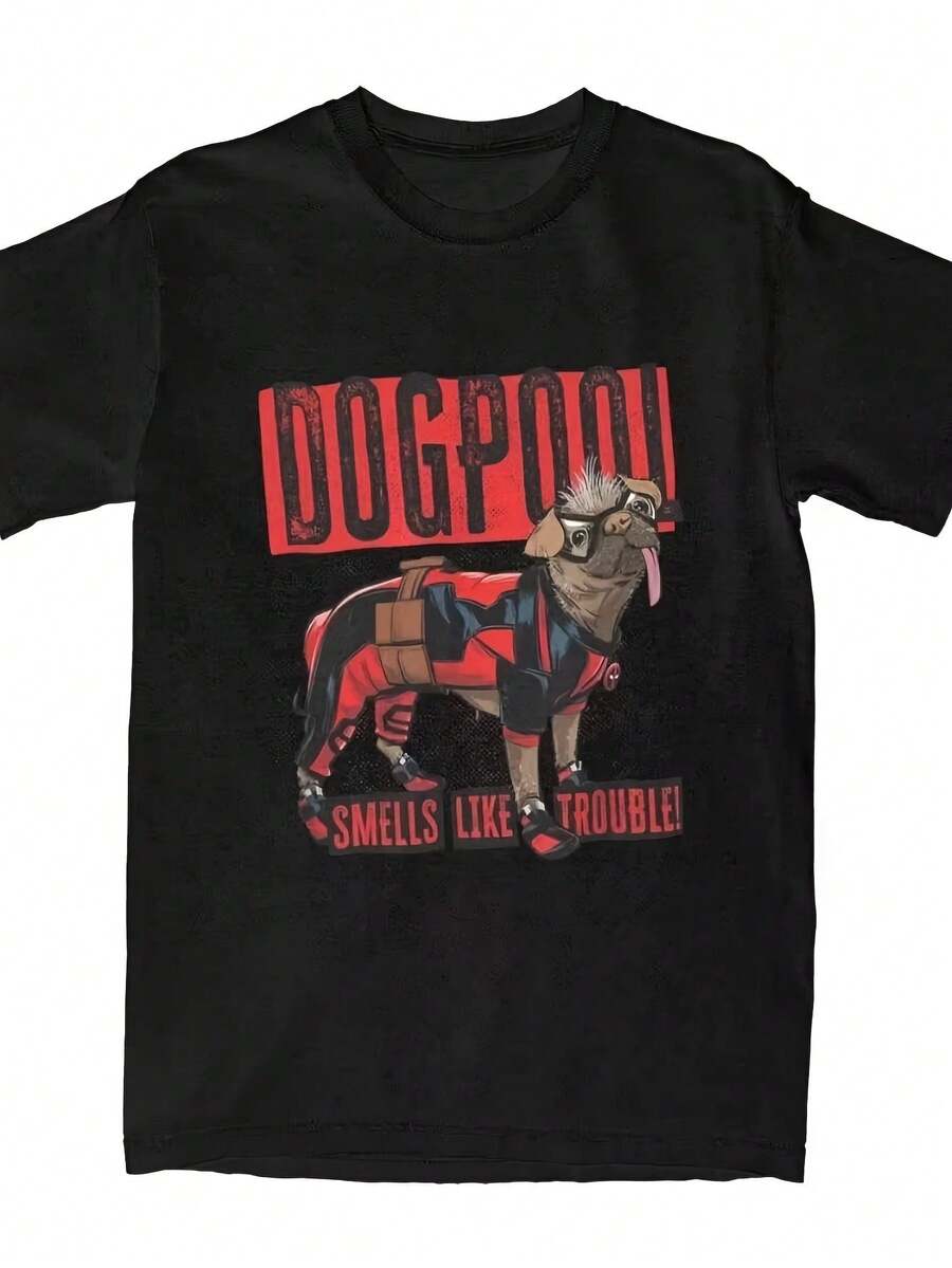 180g Pure Cotton 2025 New Deadpool & Wolverine Dogpool Smells  Women T Shirt Stuff Awesome Tees T-Shirts 100% Cotton Plus Size Clothes - 黑色5 - 查看 1