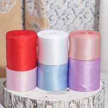 1 pieza Cinta colorida ajustada, decoración navideña y de Halloween, cinta de regalo de poliéster brillante, cinta de satén liso de unicolor, cinta de satén liso extra ancha para decoración de bodas, sillas, regalos, flores, adecuada para manualidades, bodas, cumpleaños - color mixto, suministros hechos a mano, tratamiento de superficie brillante, cara de satén de poliéster, decoración de bodas, borde elegante, textura suave, organizador de eventos, Ancho: 3.8cm, Longitud: 20m