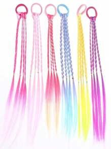 2 件/4 件/6 件儿童渐变色发圈，百搭休闲发带，适合日常使用 - 彩色 - 查看 9