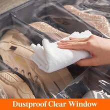 1 件 12 格可折叠床下鞋盒，12 个隔层防尘无纺布可堆叠鞋子收纳盒，节省空间且结构坚固，由 2 毫米厚纸板制成，适用于高跟鞋和运动鞋，29.3 英寸，家庭必备整理和收纳 - 彩色 - 查看 3