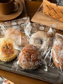 100 个装自封食品储存袋 - 多用途，适用于烘焙食品和水果，家庭厨房整理必备品（5.91x7.09 英寸）