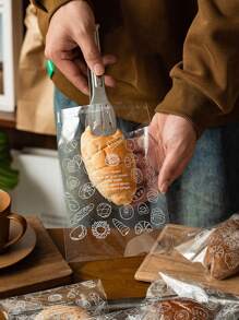 100 个装自封食品储存袋 - 多用途，适用于烘焙食品和水果，家庭厨房整理必备品（5.91x7.09 英寸）