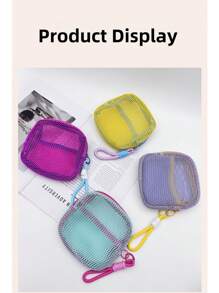 Pochette étanche pour cosmétiques 2025 Dopamine Tofu avec design en maille, grand sac d'articles de toilette de voyage pour produits de maquillage et d'hygiène | Étui de rangement à compartiments multiples avec fermeture éclair et sangle antidérapante. La couleur du nœud est aléatoire.