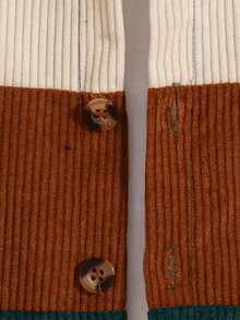 Jungen Lässige Outdoor Mode Kontrast Farbblock Patchwork Tasche Dekor Regular Fit Langarm Kapuzenjacke, Frühling & Herbst - Braun - Übersicht 4